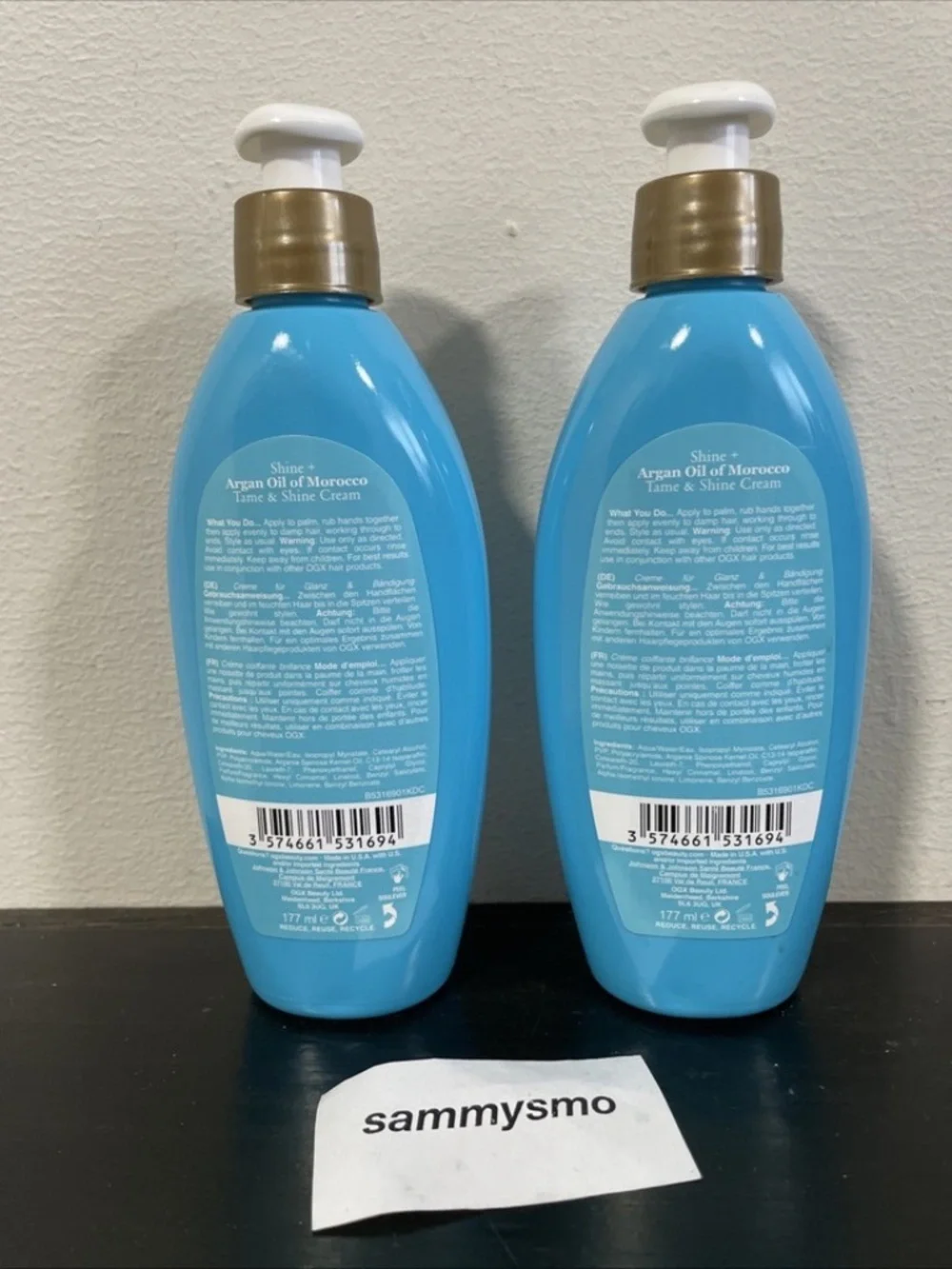 OGX Flexible Control Argan Oil Of Morocco Tame & Shine Cream 6 Oz. Each, x2